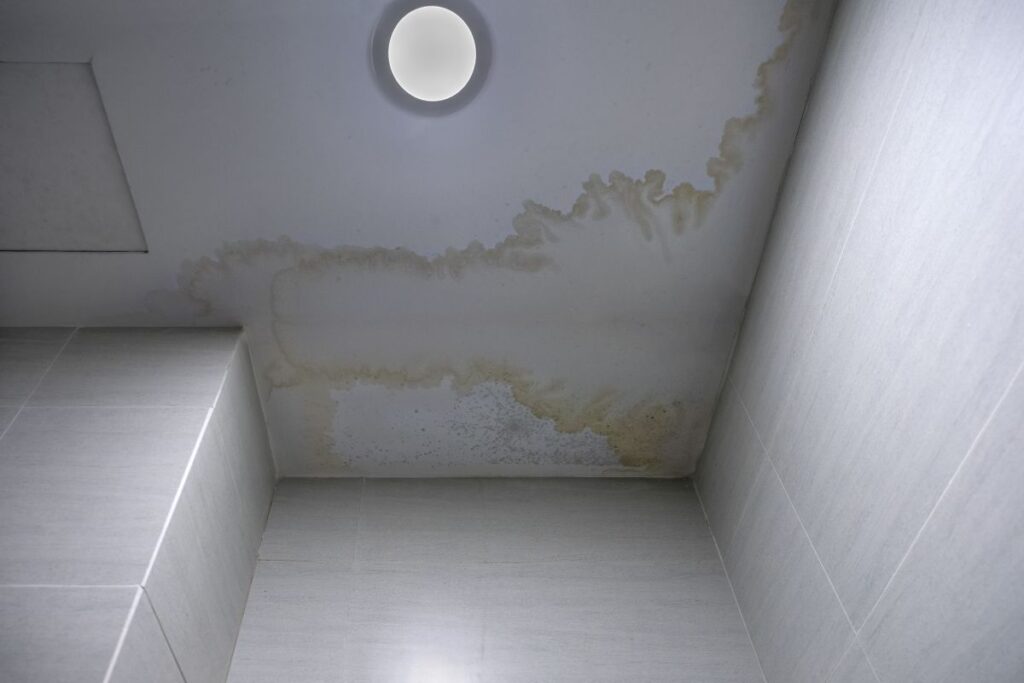 ceiling bulging from water accumulation